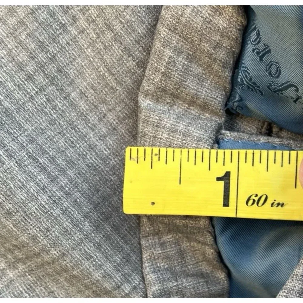 Oxxford Clothes Suit Surgeon Cuff Bespoke 42 44 S Pants 34 Check Plaid Tan Gray